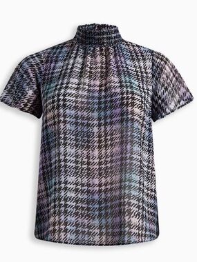 Torrid Chiffon Mock Neck Flutter Sleeve Top